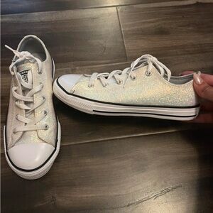 Converse Silver Glitter Sneakers